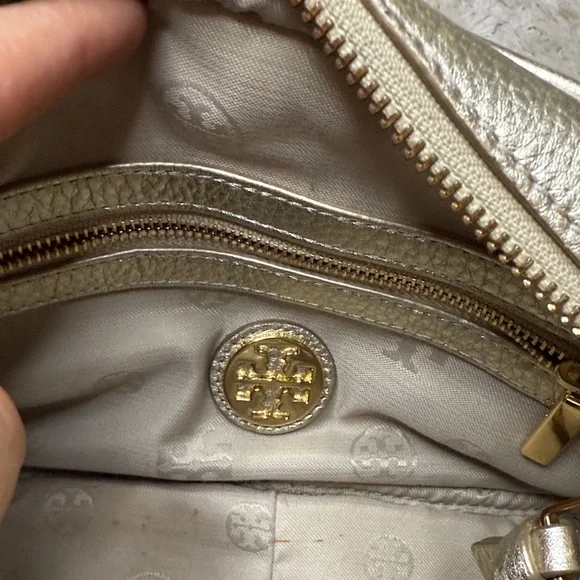 Tory Burch Metallic Gold Leather Thea Chain Crossbody